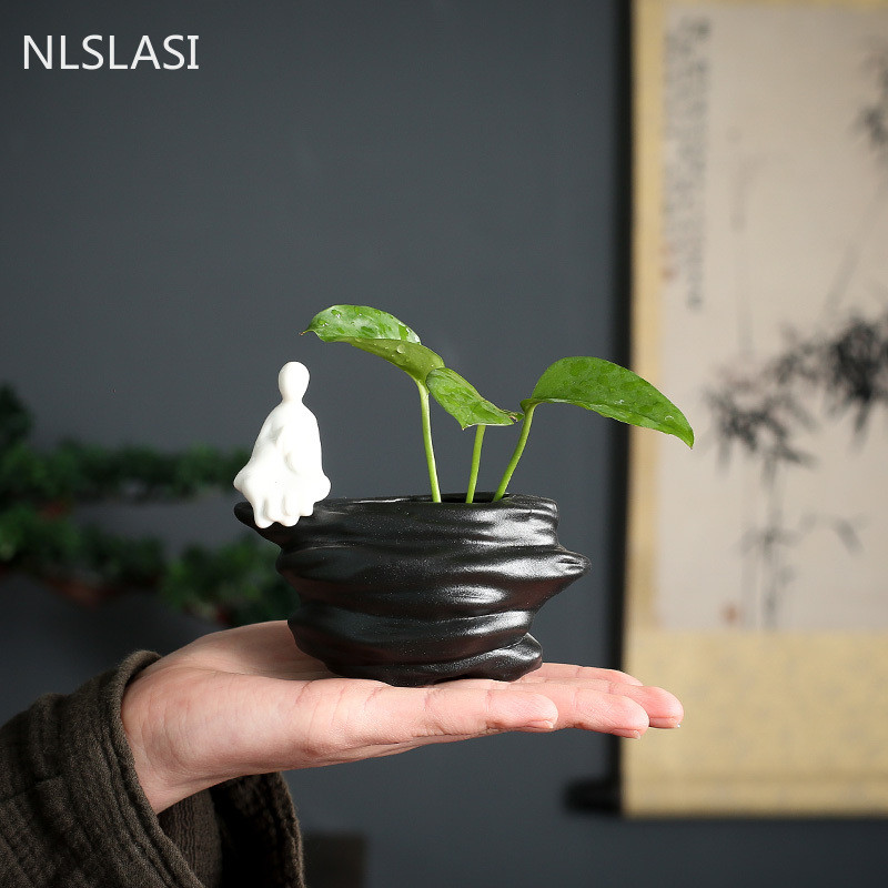 1GB Keramikas Tēja mājdzīvnieks Rotājumi tēja Statute Desktop puķu pods hidroponisks augs Mājas dekorēšana Tēja Piederumi Amatniecība