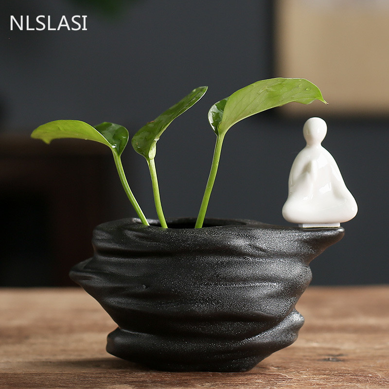 1GB Keramikas Tēja mājdzīvnieks Rotājumi tēja Statute Desktop puķu pods hidroponisks augs Mājas dekorēšana Tēja Piederumi Amatniecība