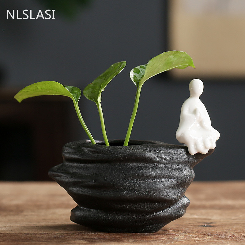1GB Keramikas Tēja mājdzīvnieks Rotājumi tēja Statute Desktop puķu pods hidroponisks augs Mājas dekorēšana Tēja Piederumi Amatniecība