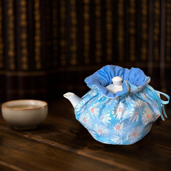 Покривало за саксия Мек плат Устойчив на износване Прахоустойчив Изискан модел Многофункционален Изолиран чай за многократна употреба Уютна тенджера Покривало за прах