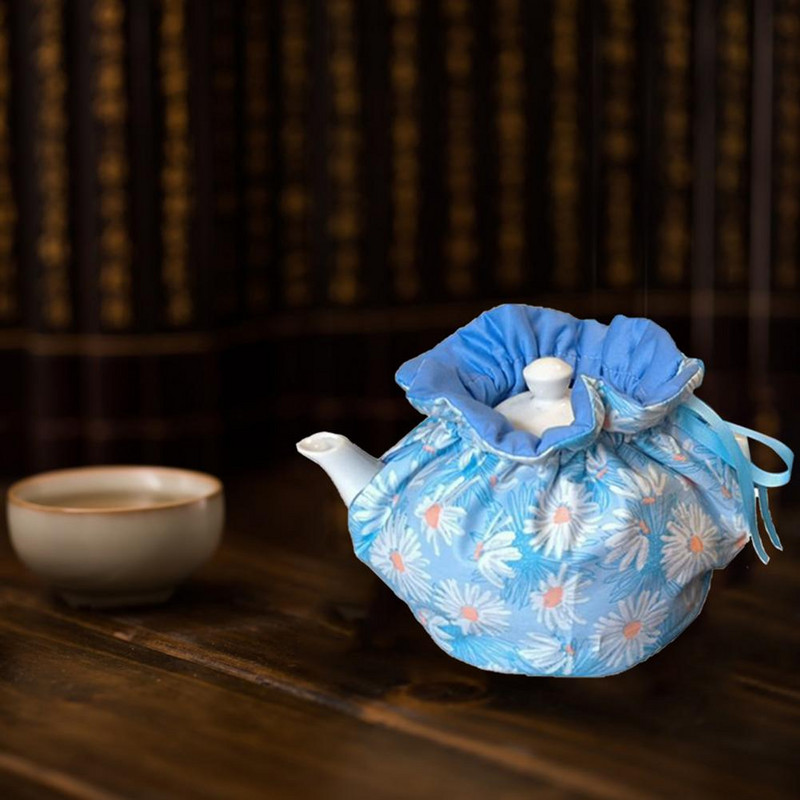 katla pārsegs mīksts audums, nodilumizturīgs, putekļu necaurlaidīgs, izsmalcināts raksts, daudzfunkcionāls atkārtoti lietojams, izolēta tēja, mājīgs katla putekļu vāks