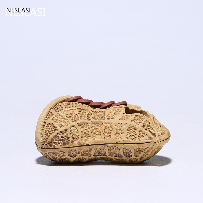 1Gb Yixing Purple Clay Tēja mājdzīvnieks Zemesriekstu statuja Rotājumi Laimes tēja Figurīna Boutique Tēja Dekorācijas piederumi Roku darbs Amatniecība