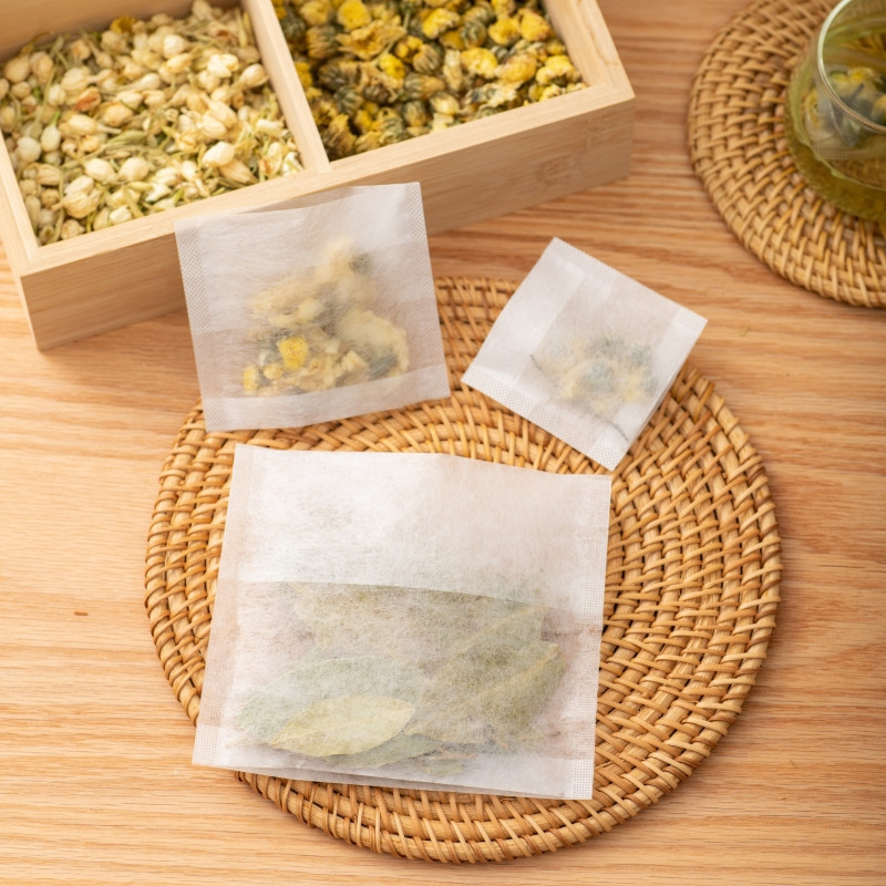 Vienreizlietojamie tējas maisiņi 100gab Pārtikas kvalitātes kukurūzas PLA šķiedras auduma tējas piederumi garšvielu filtrs Te paciņas tējas maisiņu piederumi