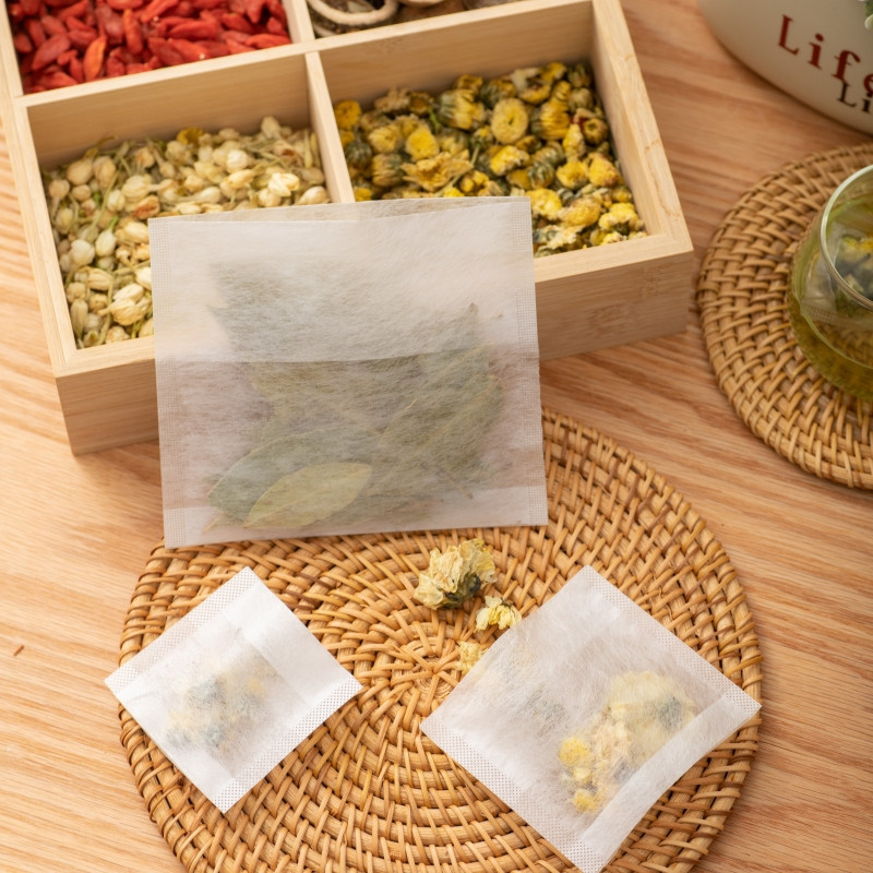 Vienreizlietojamie tējas maisiņi 100gab Pārtikas kvalitātes kukurūzas PLA šķiedras auduma tējas piederumi garšvielu filtrs Te paciņas tējas maisiņu piederumi