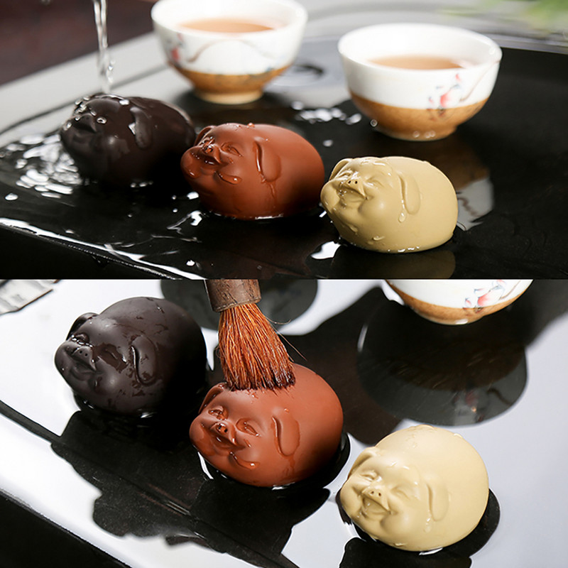 Tējas mājdzīvnieku dekorēšana Creative Lucky Pig Shape Tējas paplātes dekors Mājas galda rotājumi Tējas piederumi