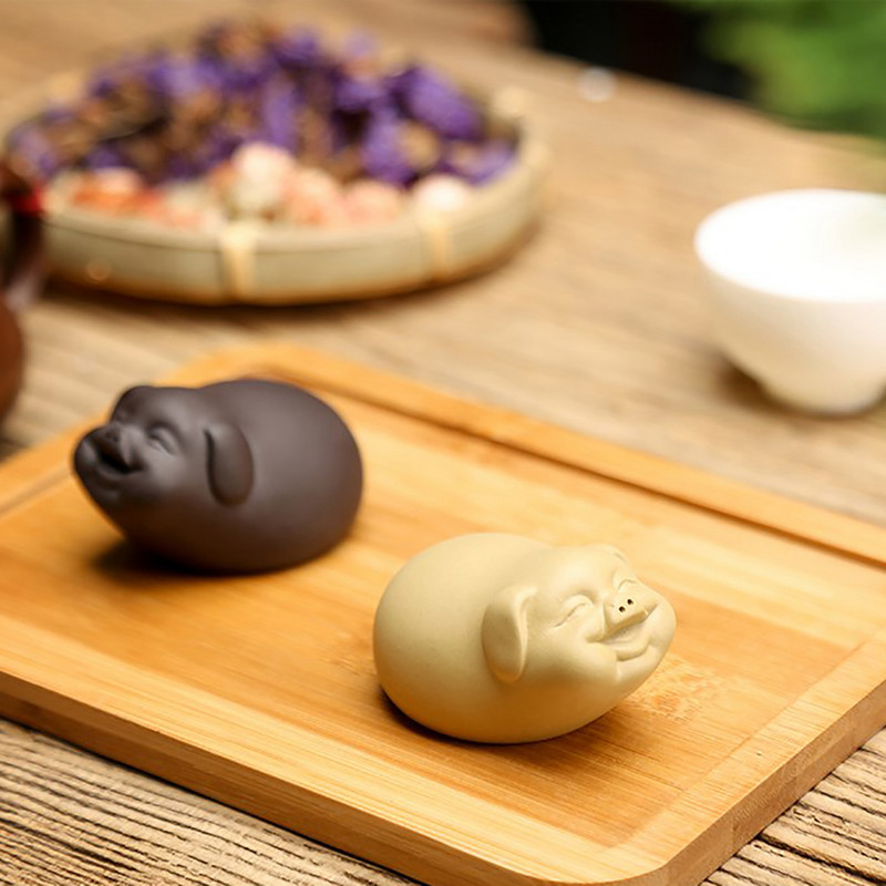 Tējas mājdzīvnieku dekorēšana Creative Lucky Pig Shape Tējas paplātes dekors Mājas galda rotājumi Tējas piederumi