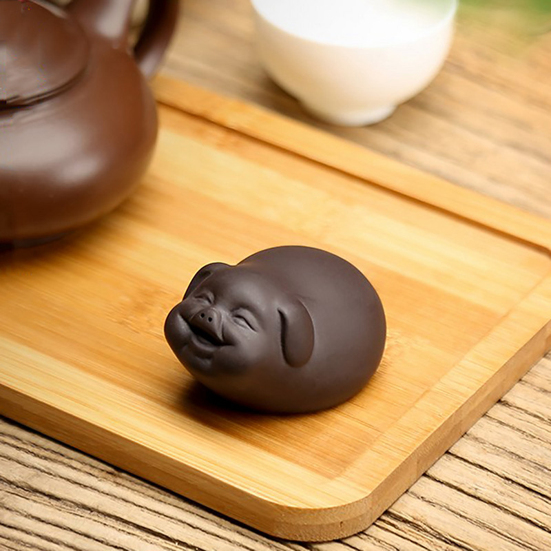 Tējas mājdzīvnieku dekorēšana Creative Lucky Pig Shape Tējas paplātes dekors Mājas galda rotājumi Tējas piederumi