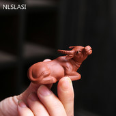 Класически лилав глинен чай Украшение за домашен любимец Прекрасен модел на едър рогат добитък Украса Декорация на саксия за дома Бутикови аксесоари за чаена церемония