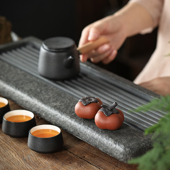 Лилав пясъчен чай Pet Persimmon Ruyi Manual Cover Kung Fu Tea Art Декорация на дома Чаен сервиз Декорации