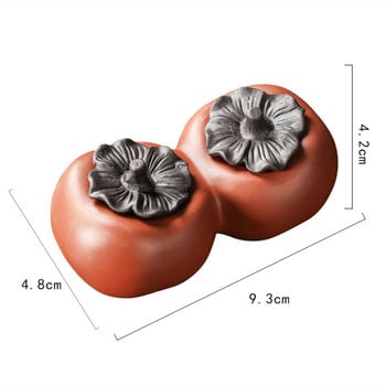 1PCS Simulation Fruit Purple Clay Tea Pet Persimmon Model Orliments Home Crafts Κινέζικο σετ τσαγιού Διακόσμηση Αξεσουάρ Δώρα