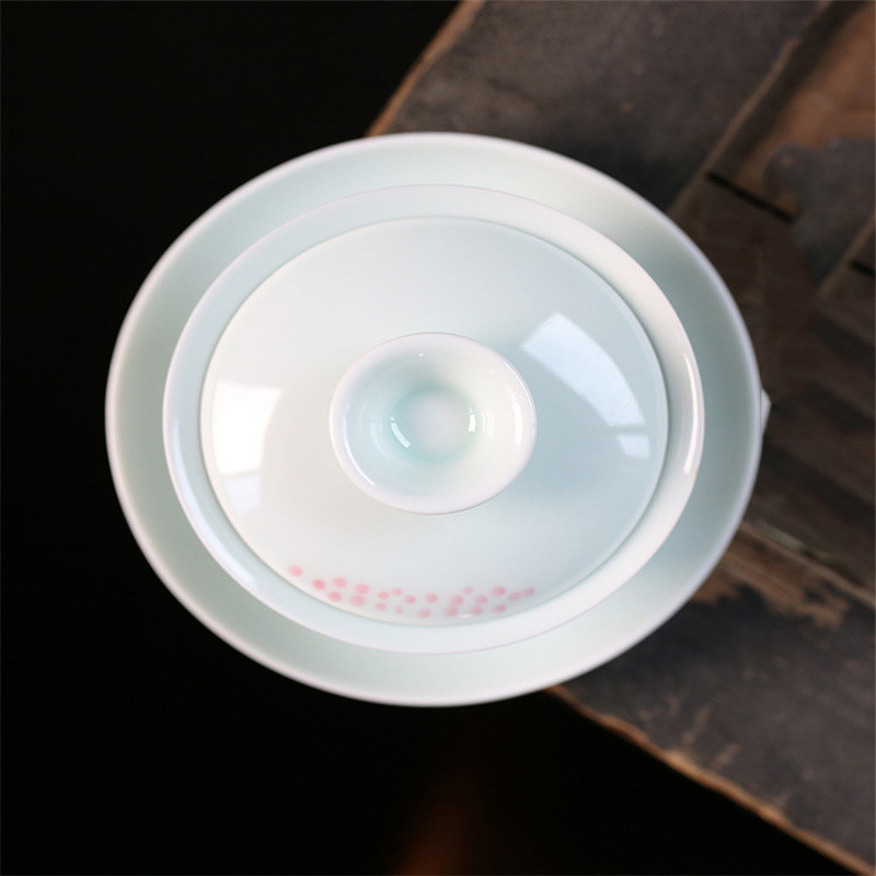 150 ml ar rokām apgleznota rozā lotosa tēja Tureen Nderglaze krāsaina pretpiedeguma Sopera keramikas bļoda ar vāku Piens Oolong tējas dzēriens Dāvanas
