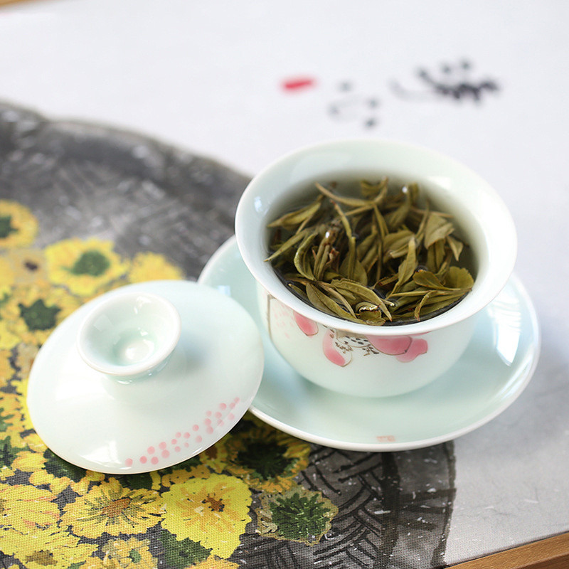 150 ml ar rokām apgleznota rozā lotosa tēja Tureen Nderglaze krāsaina pretpiedeguma Sopera keramikas bļoda ar vāku Piens Oolong tējas dzēriens Dāvanas