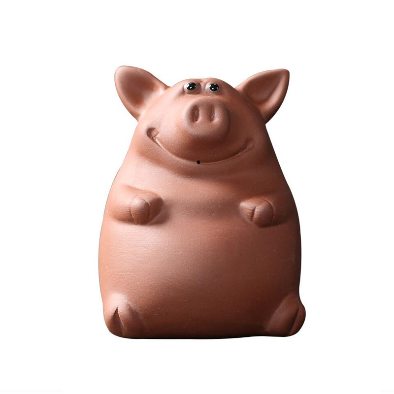 1GB ķīniešu purpura māla tēja mājdzīvnieks, ar rokām darināts Lucky Pig statue, dzīvnieku rotājumi mājas tējas galda dekorēšanai aksesuāri amatniecība