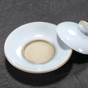Ru Kiln Gaiwan Порцеланова кунгфу чаша Ретро ръчно изработени занаяти Sancai Чаша за чай Купа за чай Кухненски принадлежности за чай Аксесоари за пиене