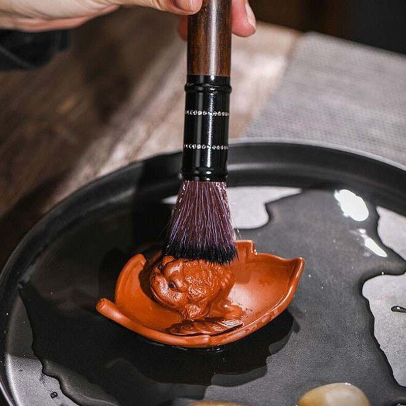 Пурпурни глинени листа Жаба Чай Домашен любимец Богатство Благоприятен чай Аксесоари Настолни орнаменти Керамични ръчно изработени занаяти Декорация на дома