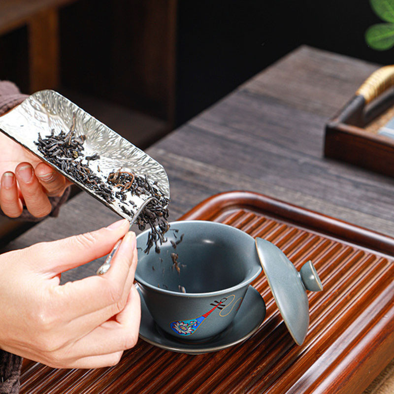 Pipa Brieža raksta tējas krūze Kungfu tējas trauki retro keramikas Gaiwan ar malku apdedzināti seno keramikas tēja Tureen virtuves dzeršanas rīks 190ml