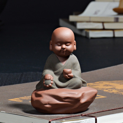 Freedom Happy Monk Tea Pet Tea Αξεσουάρ Κεραμικό Zen Monk Σετ Θυμιατοθήκη Θυμιατόξυλο Χειροποίητο Δημιουργικά Διακοσμητικά Σπιτιού Μασκότ