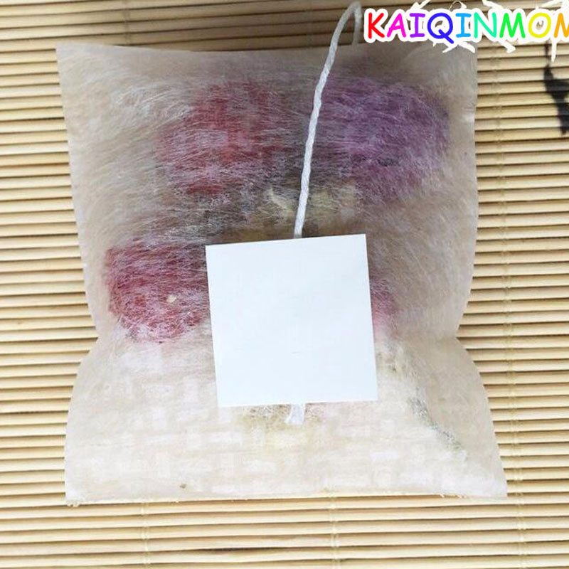 Kukurūzų pluošto tušti arbatos maišeliai piramidės formos su balta etikete karščio sandarinimo filtras arbatos maišelis PLA biologiškai skaidomas 20 vnt.-100 vnt.