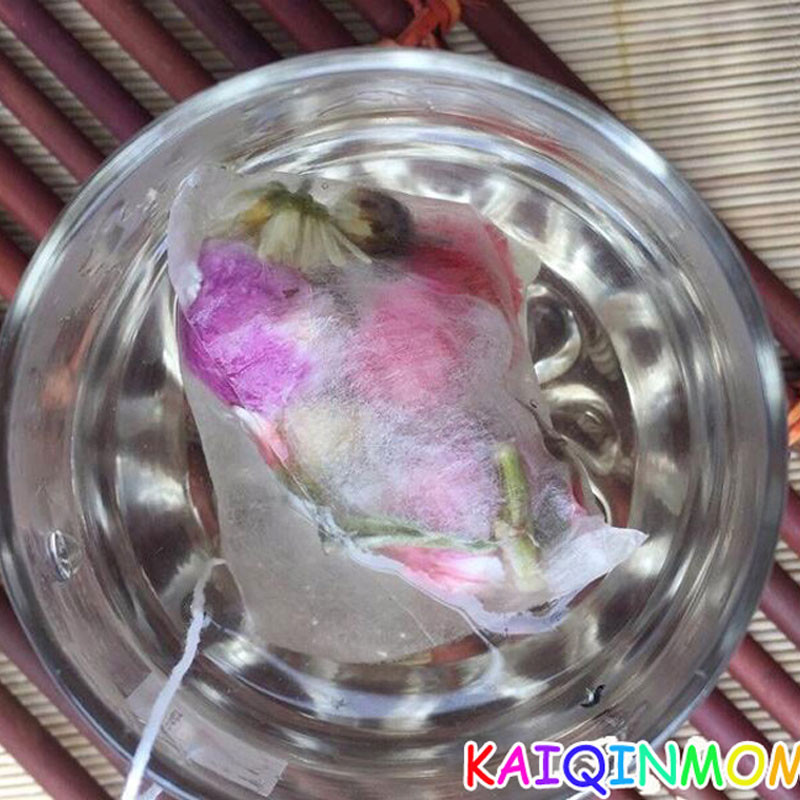 Kukurūzų pluošto tušti arbatos maišeliai piramidės formos su balta etikete karščio sandarinimo filtras arbatos maišelis PLA biologiškai skaidomas 20 vnt.-100 vnt.