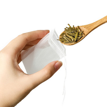 Найлонови торбички за чай Прозрачни празни торбички за чай Еднократна настойка за чай с връв Heal Seal Filter Bag за насипен чай от подправки