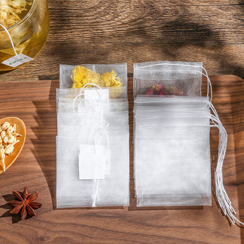 Nylon φακελάκια τσαγιού Διαφανή άδεια φακελάκια τσαγιού Infuser μιας χρήσης με φίλτρο σακουλάκι String Heal Seal για Spice Herb Loose Tea
