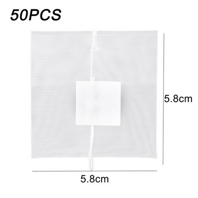 Nailono arbatos maišeliai Skaidrūs tušti arbatos maišeliai Vienkartinis arbatos užpiltuvas su String Heal Seal Filtro maišelis, skirtas prieskoninių žolelių biriai arbatai