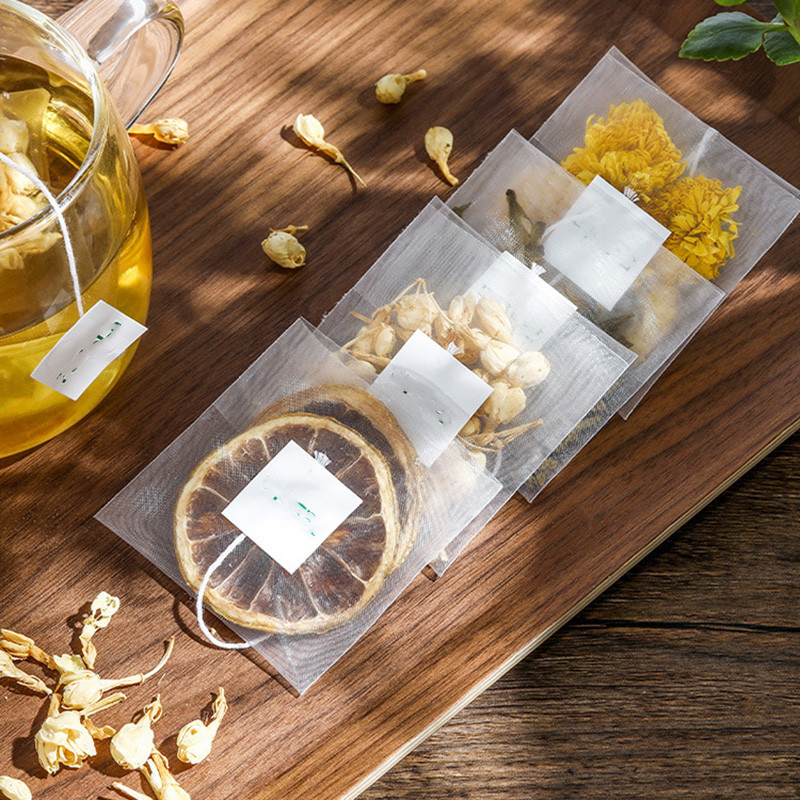 Nailono arbatos maišeliai Skaidrūs tušti arbatos maišeliai Vienkartinis arbatos užpiltuvas su String Heal Seal Filtro maišelis, skirtas prieskoninių žolelių biriai arbatai