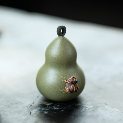 Radoša Yixing purpura māla tēja Mājdzīvnieku ķirbja varde Mazie rotājumi tējas komplekts Skulptūras Dekorācijas Dekoratīvie ar rokām darināti rokdarbi