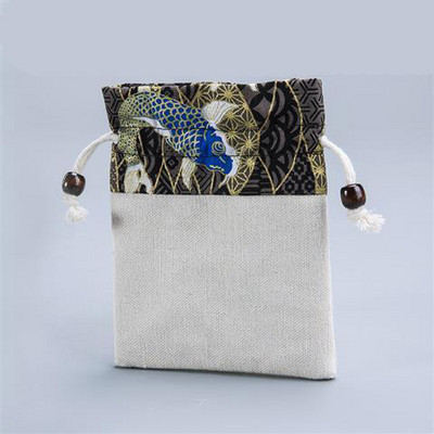 Többfunkciós pamut és len teáskészlet teáscsésze tárolótáska Master Cup vászontáska Hordozható utazási sűrítő tea Cozies 1PCSLE747