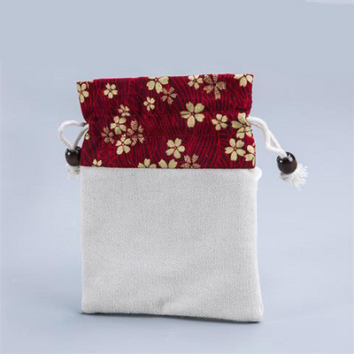 Többfunkciós pamut és len teáskészlet teáscsésze tárolótáska Master Cup vászontáska Hordozható utazási sűrítő tea Cozies 1PCSLE747