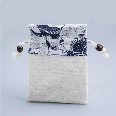 Többfunkciós pamut és len teáskészlet teáscsésze tárolótáska Master Cup vászontáska Hordozható utazási sűrítő tea Cozies 1PCSLE747