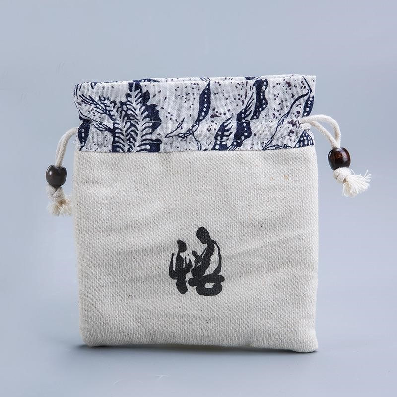 Többfunkciós pamut és len teáskészlet teáscsésze tárolótáska Master Cup vászontáska Hordozható utazási sűrítő tea Cozies 1PCSLE747