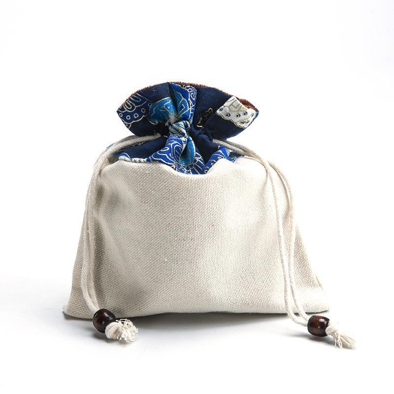 Többfunkciós pamut és len teáskészlet teáscsésze tárolótáska Master Cup vászontáska Hordozható utazási sűrítő tea Cozies 1PCSLE747