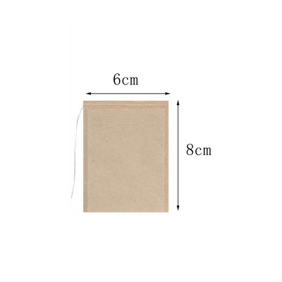 100 vnt. arbatos maišelių su virveliniu filtru Tušti arbatos maišeliai kavos pupelių lapų arbatos miltelių vaistažolių biologiškai skaidus popierinis maišelis