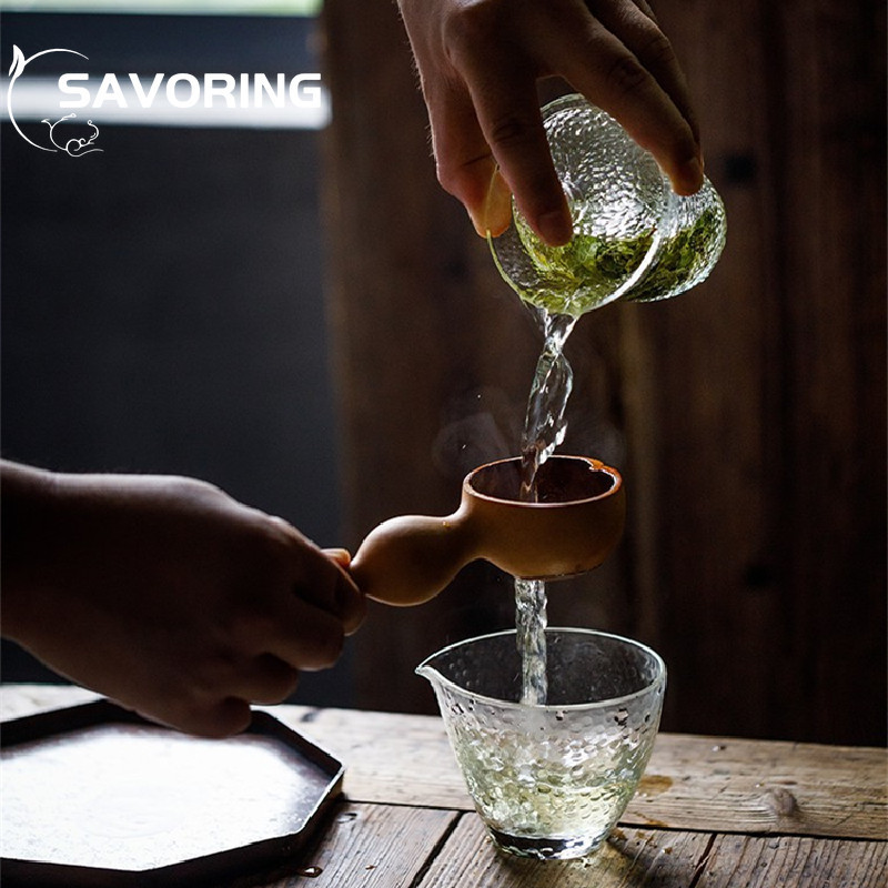 200 ml-es kalapács hőálló üveg Gaiwan átlátszó fedeles tál fedél csészealj nagy tea csésze tureen utazási teáskészletek üzleti ajándék