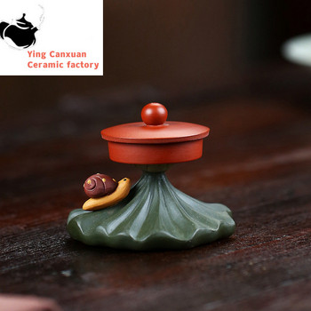 1 τμχ Creative Purple Clay Tea Pet Στολίδια Θήκη με καπάκι τσαγιέρας Διακοσμήσεις οικιακού δίσκου τσαγιού Παράδοση Σετ τσαγιού Χειροποίητες χειροτεχνίες