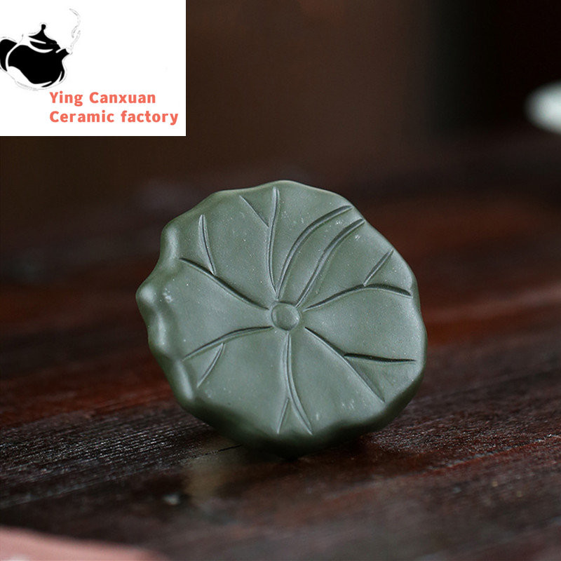 1 бр. Творчески лилав глинен чай Орнаменти за домашни любимци Поставка за капак на чайник Домакински декорации за тава за чай Традиционен сервиз за чай Ръчно изработени занаяти