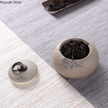 Tea Caddy Керамична лилава глинена керамика Голяма и малка запечатана тенджера Pu\'er Кутия за съхранение на чай Аксесоари за декорация на маса за чай