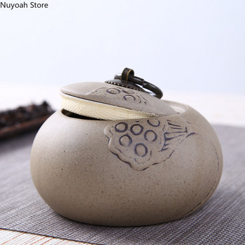 Tea Caddy Ceramic Purple Clay Stoneware Big and Small Tea Sealed Pot Pu\'er Tea Storage Box Διακόσμηση τραπεζιού τσαγιού