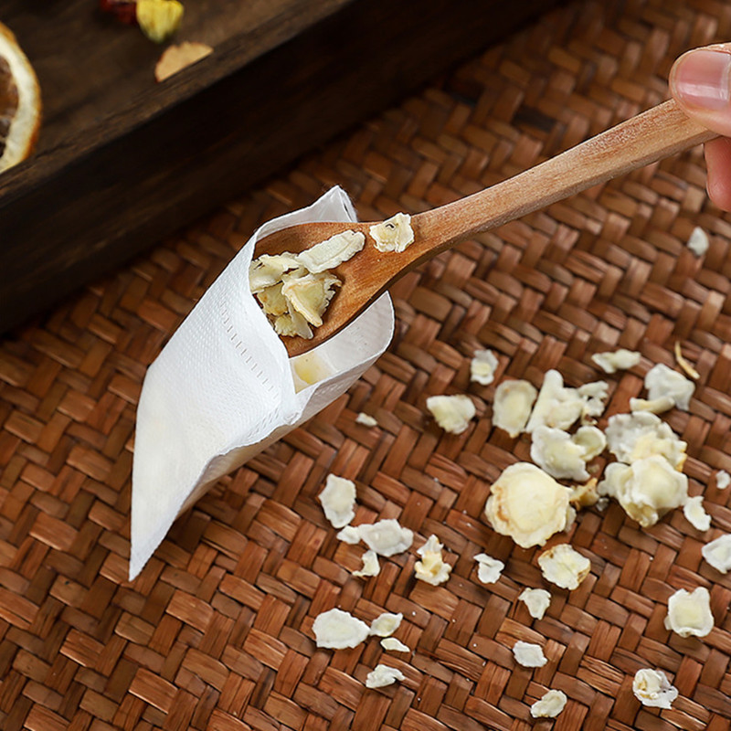 Eldobható teászacskók 100 db/tétel Üres nem szőtt, húzózsinóros zacskó 5,5x7 cm-es pecsétszűrős, fűszernövény fűszeres laza kávézacskós eszköz