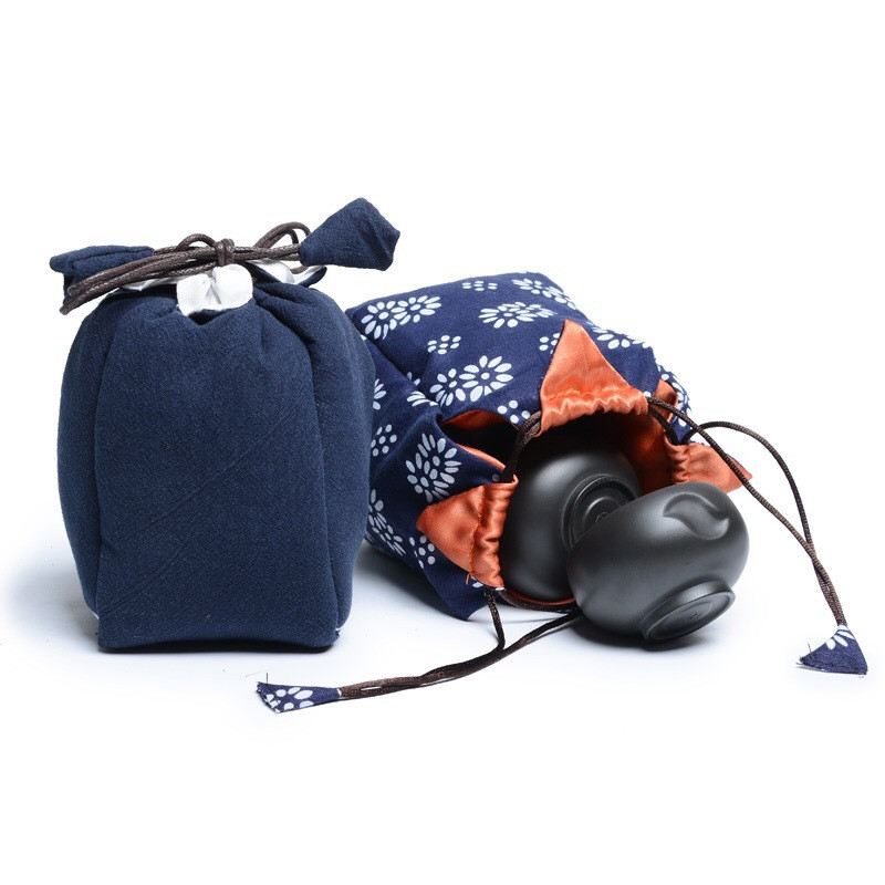 Viens katls Divas krūzes tējas komplekts Pārnēsājams maisiņš Buggy Bag Ceļojumu tējas maisiņi Tējas krūzes kannas maisiņš Ieteicamais Envio Bezmaksas uzglabāšanas maisiņš