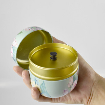 Преносима домакинска запечатана кутия Tea Caddies Кръгла метална кутия за чай с капак Кутии за съхранение Буркан за чай Контейнер за матча в китайски стил