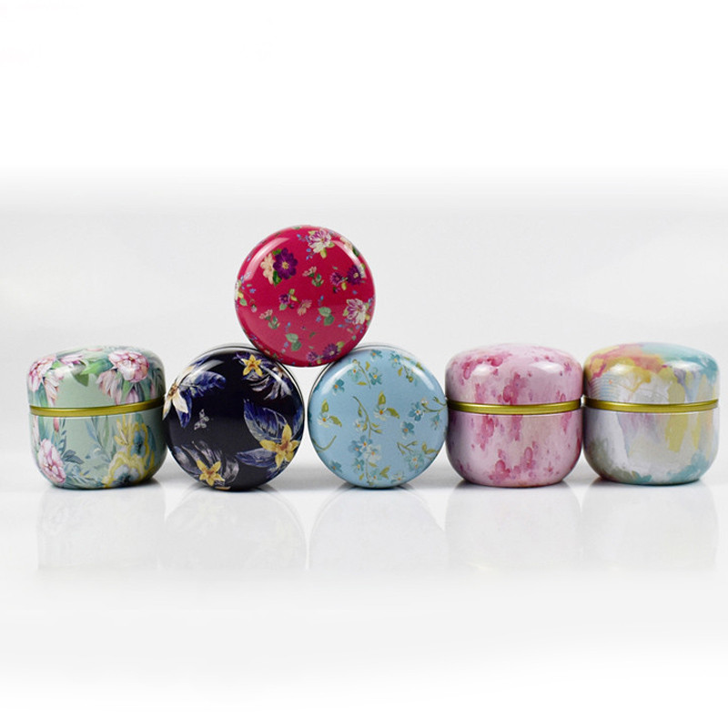 Hordozható háztartási zárt konzervtea dobozok kerek fém teásdoboz fedővel tárolódobozok teásüveg kínai stílusú Matcha tartály