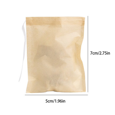 100 bucăți pungi de ceai cu filtru de hârtie, pliculețe de ceai cu etanșare termică, infuzor de ceai, pliculețe de ceai cu șnur din lemn pentru ceai de ierburi.