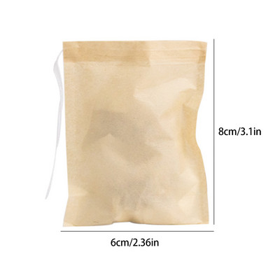 100 bucăți pungi de ceai cu filtru de hârtie, pliculețe de ceai cu etanșare termică, infuzor de ceai, pliculețe de ceai cu șnur din lemn pentru ceai de ierburi.