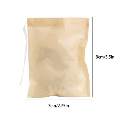 100 bucăți pungi de ceai cu filtru de hârtie, pliculețe de ceai cu etanșare termică, infuzor de ceai, pliculețe de ceai cu șnur din lemn pentru ceai de ierburi.