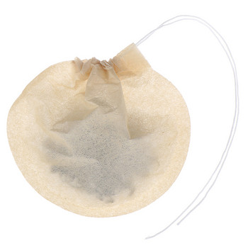 100 бр./Партида кръгли торбички за чай, празни пакетчета от филтърна хартия с връв за билков чай