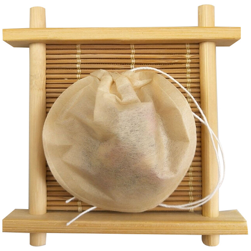 100 vnt/partija apvalūs arbatos maišeliai Tušti filtravimo popieriniai arbatos maišeliai su virvele žolelių arbatai