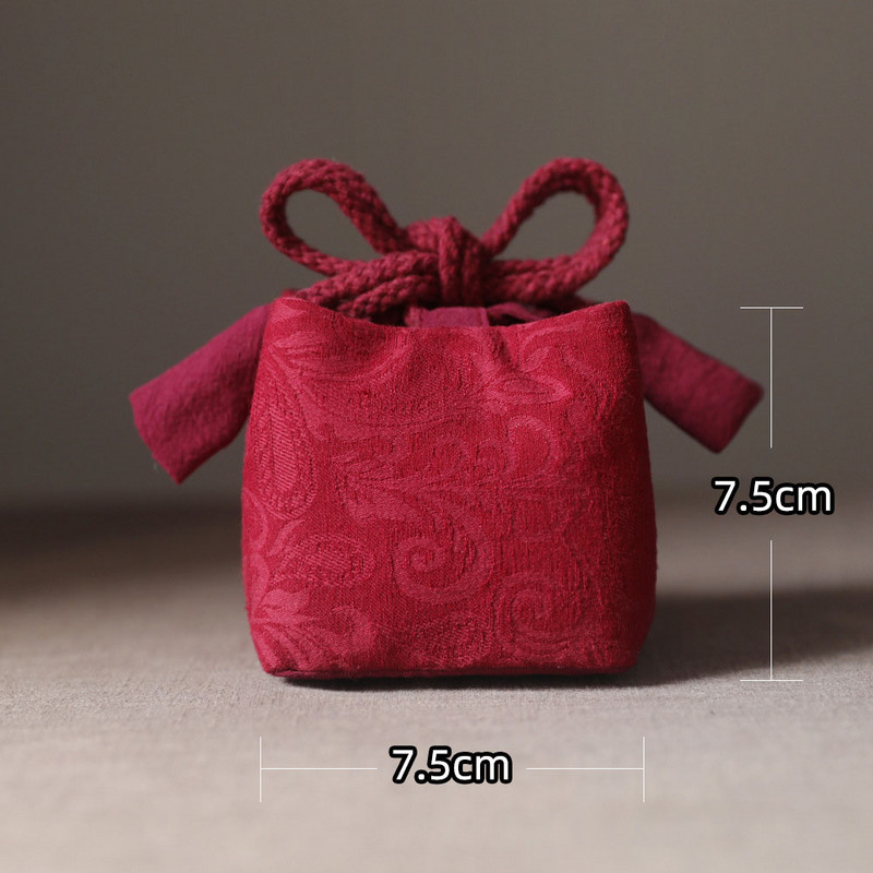 Ķīniešu stila sabiezināta kokvilnas auduma ceļojumu tējas maisiņi Tējas kārbas Tējas krūzes Tējas komplekts Uzglabāšanas maisiņi Tējas kannas Salmu apdrukas maisiņš ZD47