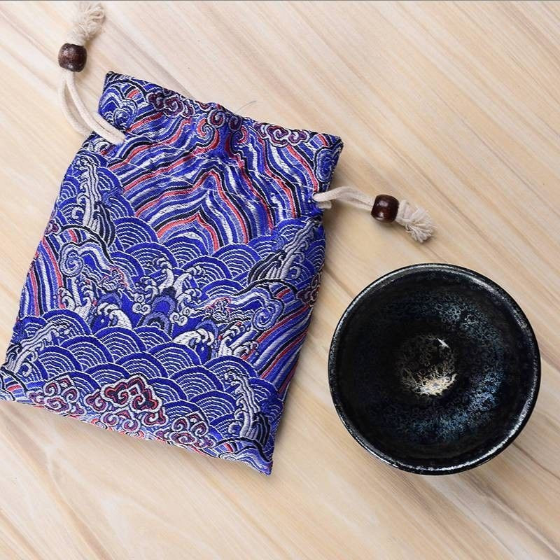Ar rokām darināta kokvilnas lina saišķa kabatas tēja Cozies vienas krūzes uzglabāšanas maisiņš Keramikas krūze Pārnēsājams aizsargkrūzes pārsegs Ceļojumu somaLE749